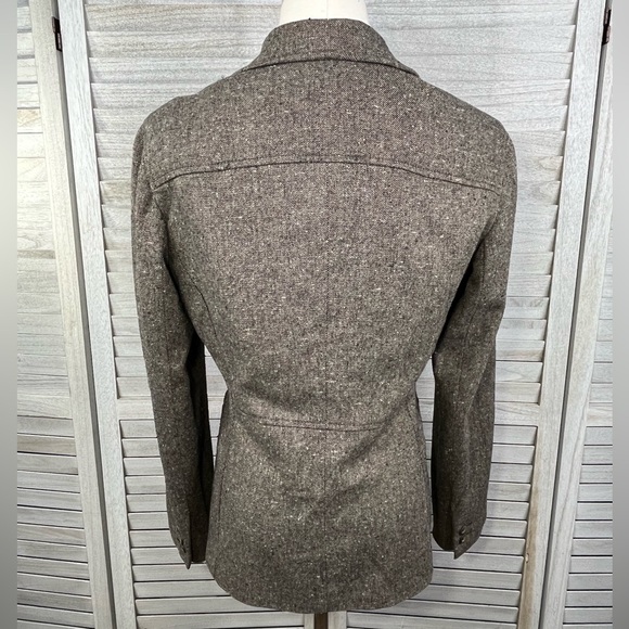 EXPRESS Wool Blend Tweed Blazer Brown-1/2 - Picture 2 of 4